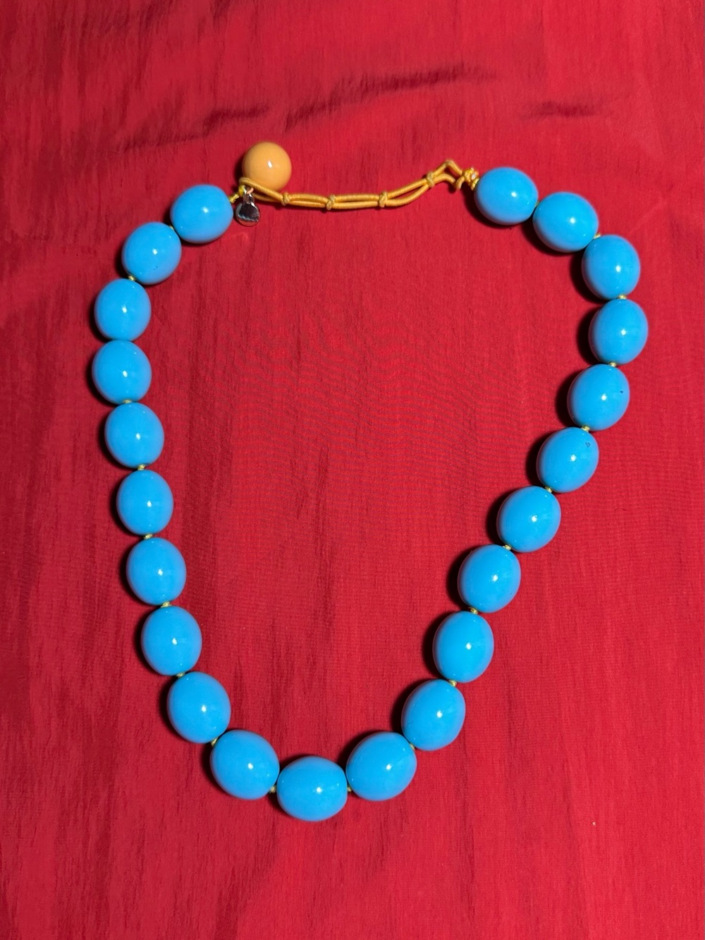 Chunky Turquoise Blue Bead Necklace